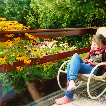 Tessa bei Oma und Opa.
